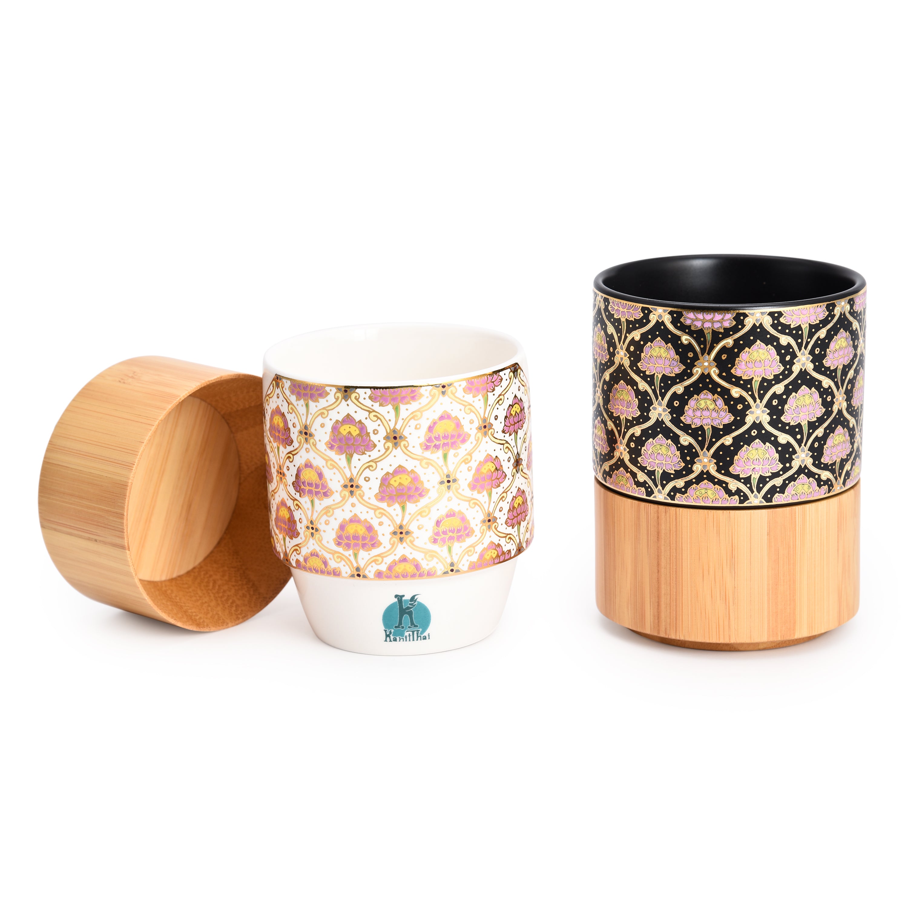 Two Sides of the Royal Lotus Benjarong Mug Two Sides of the Royal Lotus Benjarong Mug