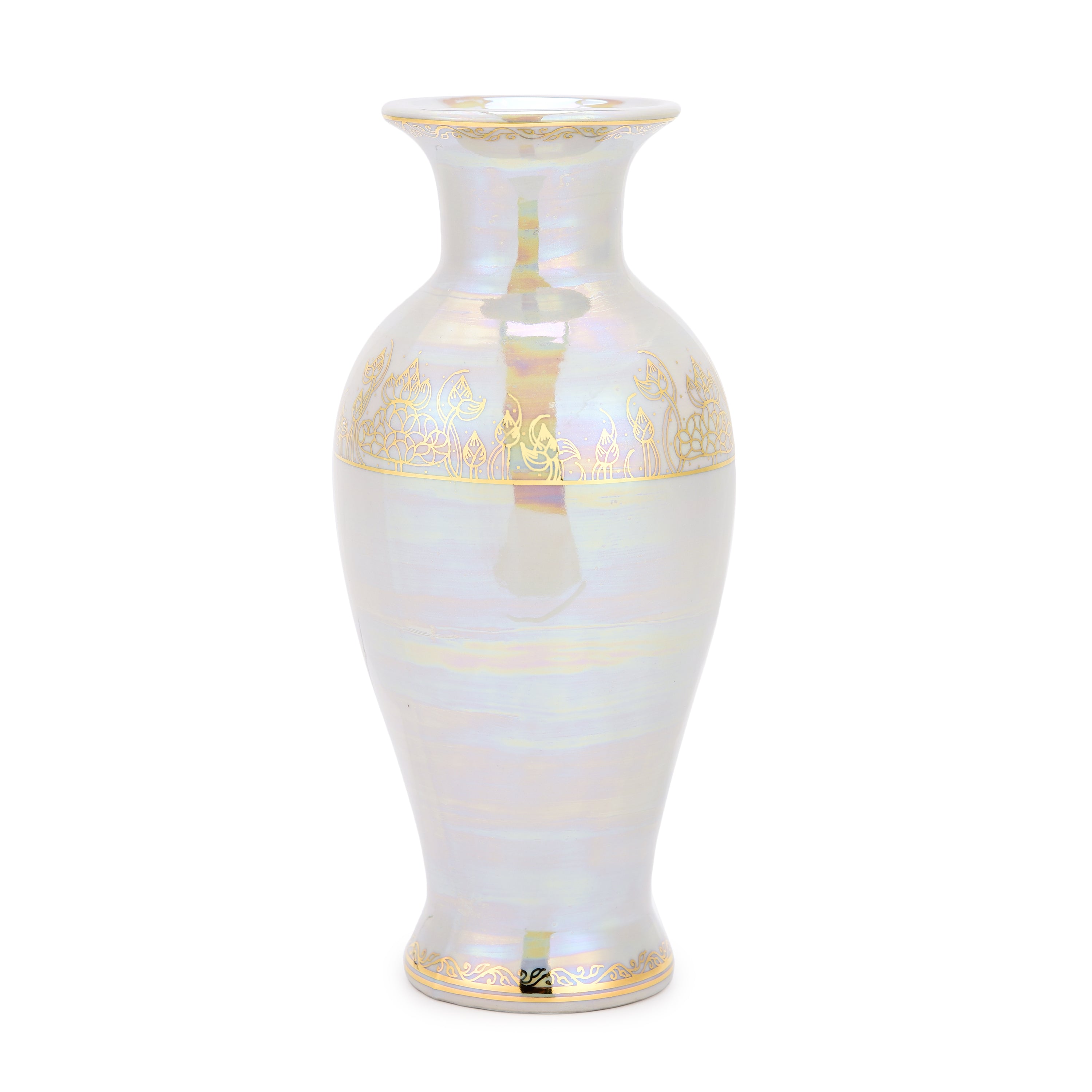 Benjarong Pearl and White Vase Benjarong Pearl and White Vase
