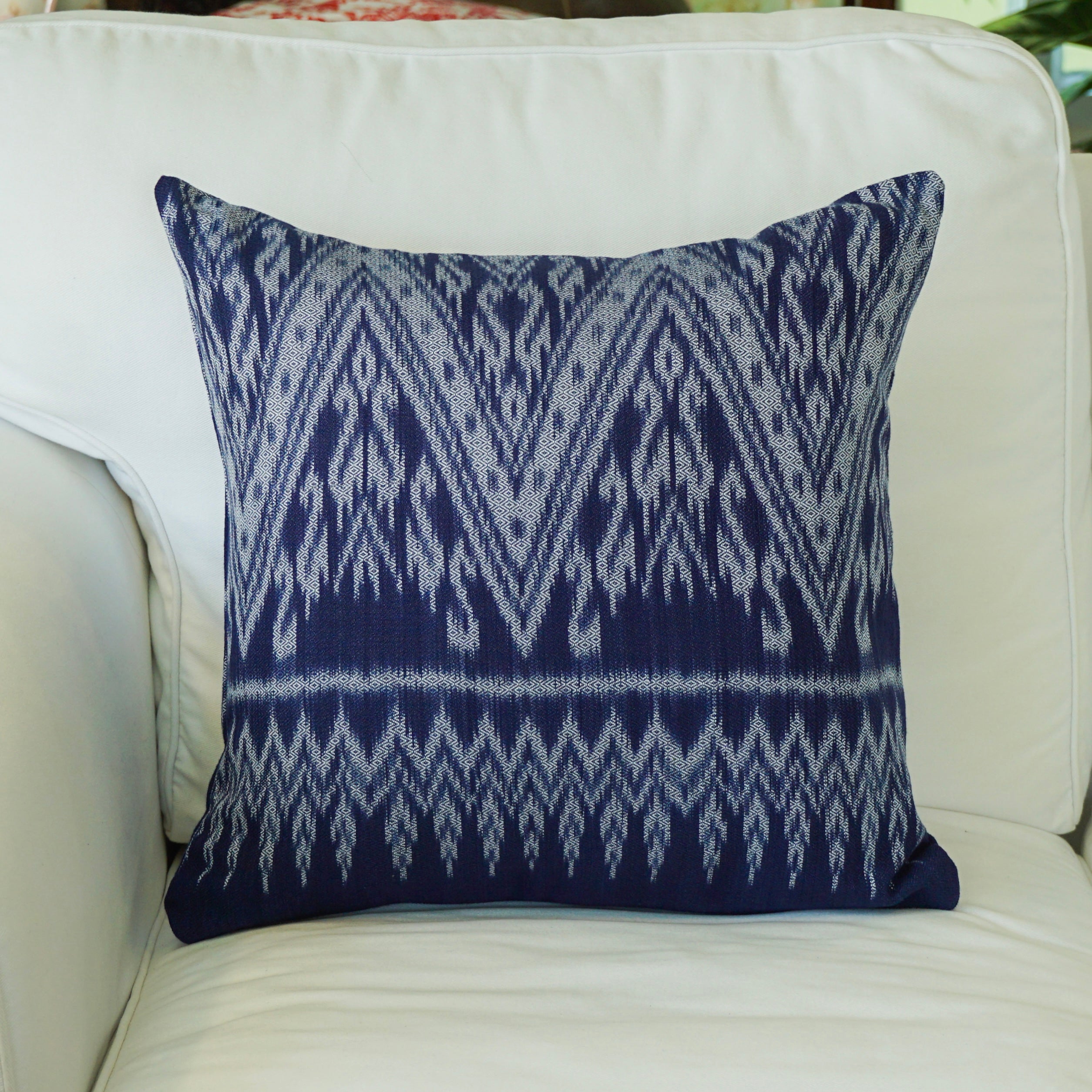 Indigo Khor Pattern cushion cover Indigo Khor Pattern cushion cover