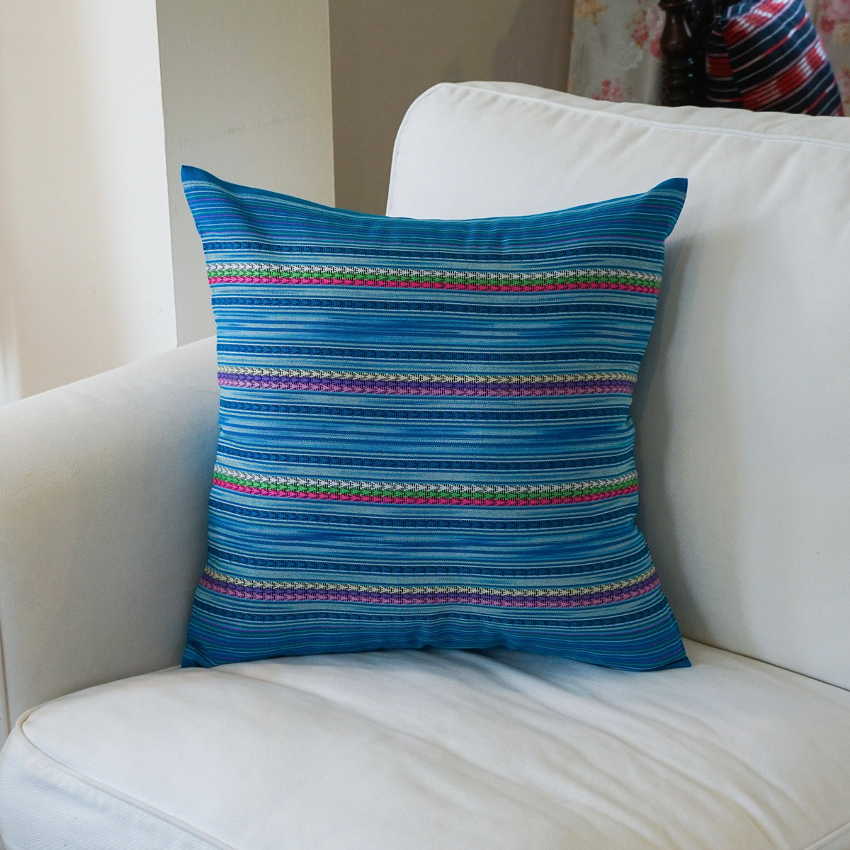 Turquoise Karen cushion cover