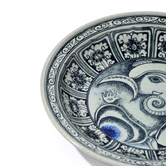 Stoneware Ganesha Display Plate With Swirling Design