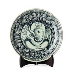 Stoneware Ganesha Display Plate Traditional Design