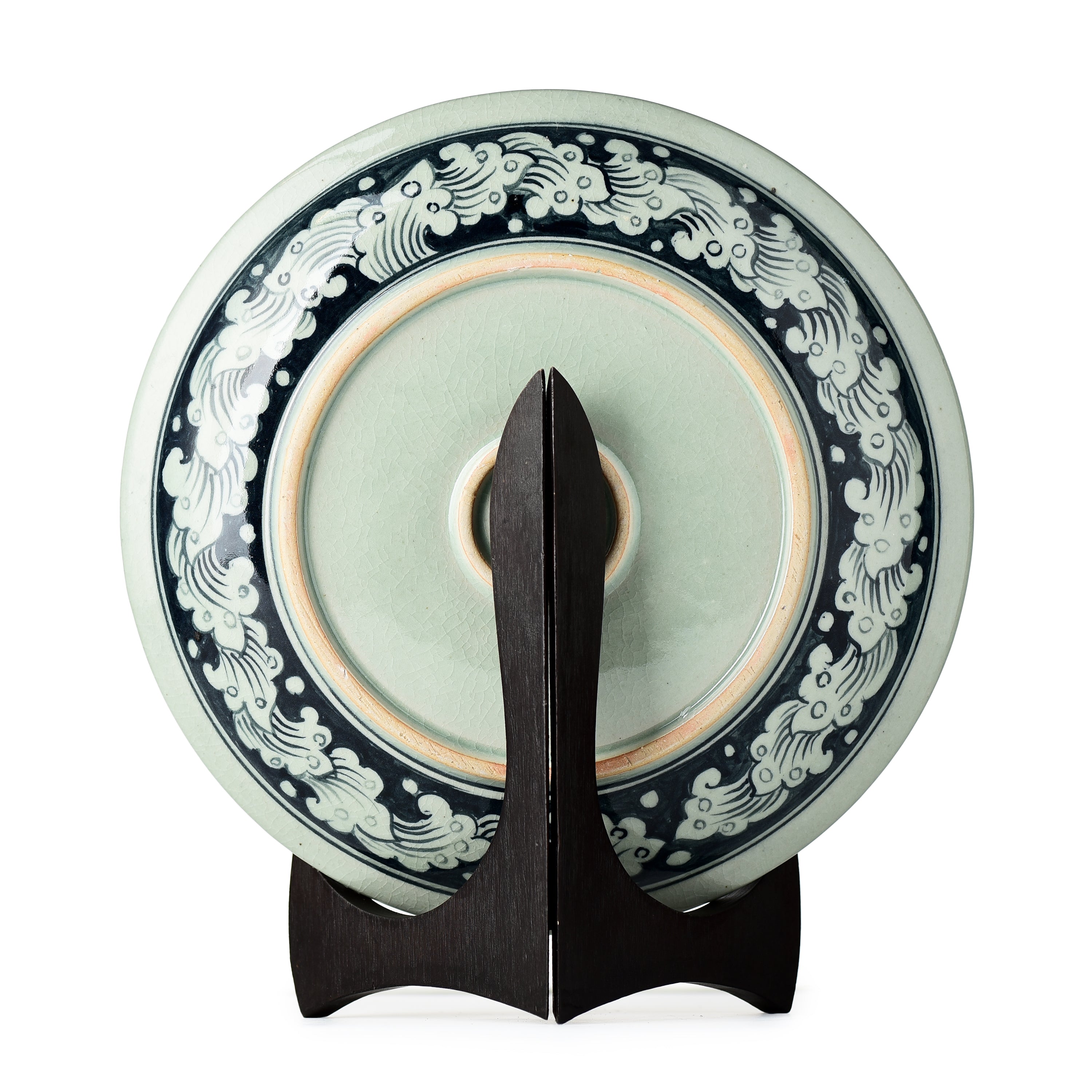 Stoneware Fish Display Plate Two Koi Design Stoneware Fish Display Plate Two Koi Design