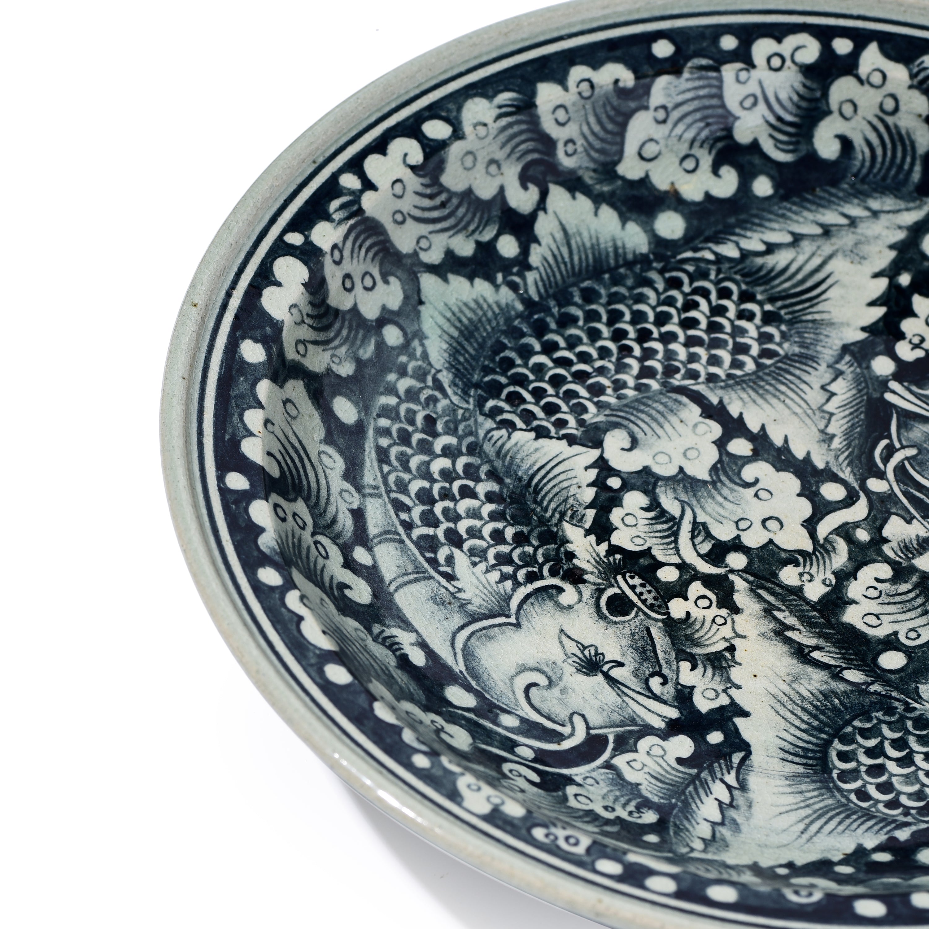 Stoneware Fish Display Plate Wave Design Stoneware Fish Display Plate Wave Design