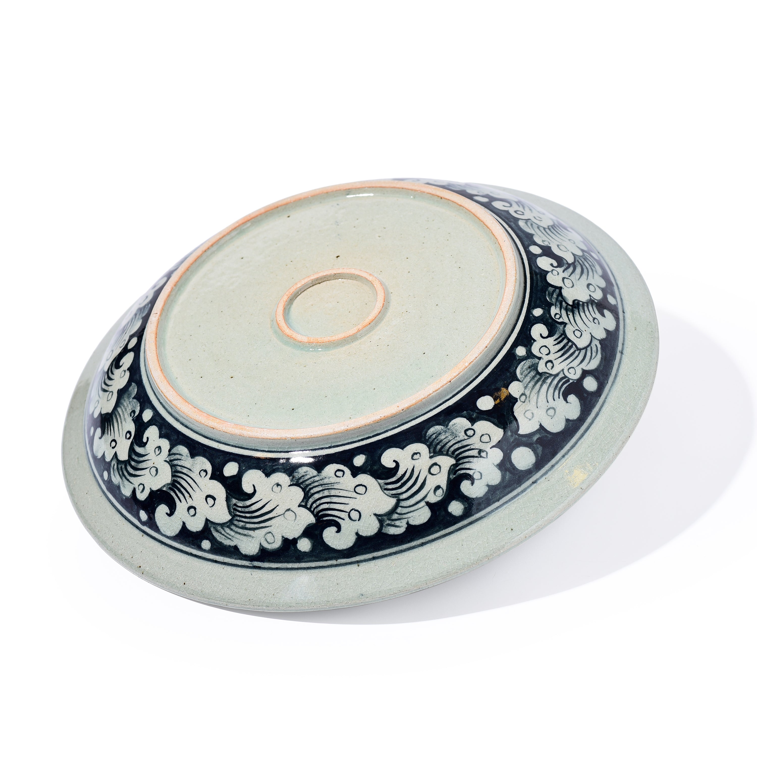 Stoneware Fish Display Plate Wave Design Stoneware Fish Display Plate Wave Design