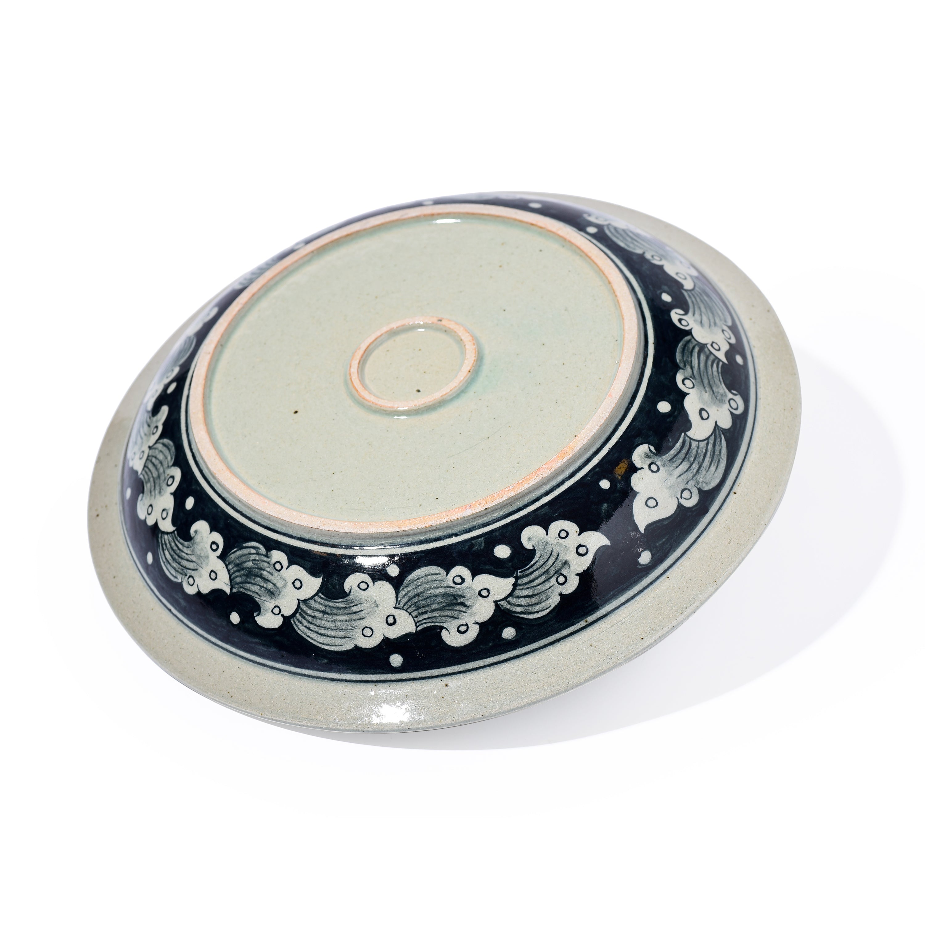 Stoneware Fish Display Plate Floral Pattern Stoneware Fish Display Plate Floral Pattern