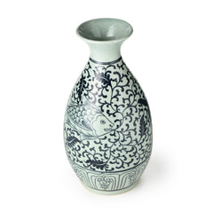 Stoneware Hand Painted Vase Single Fish Design