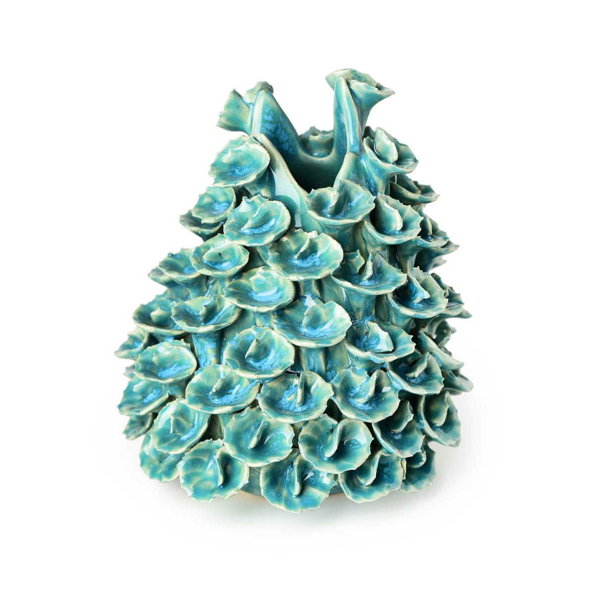 Stoneware Coral Vase Turquoise (large)