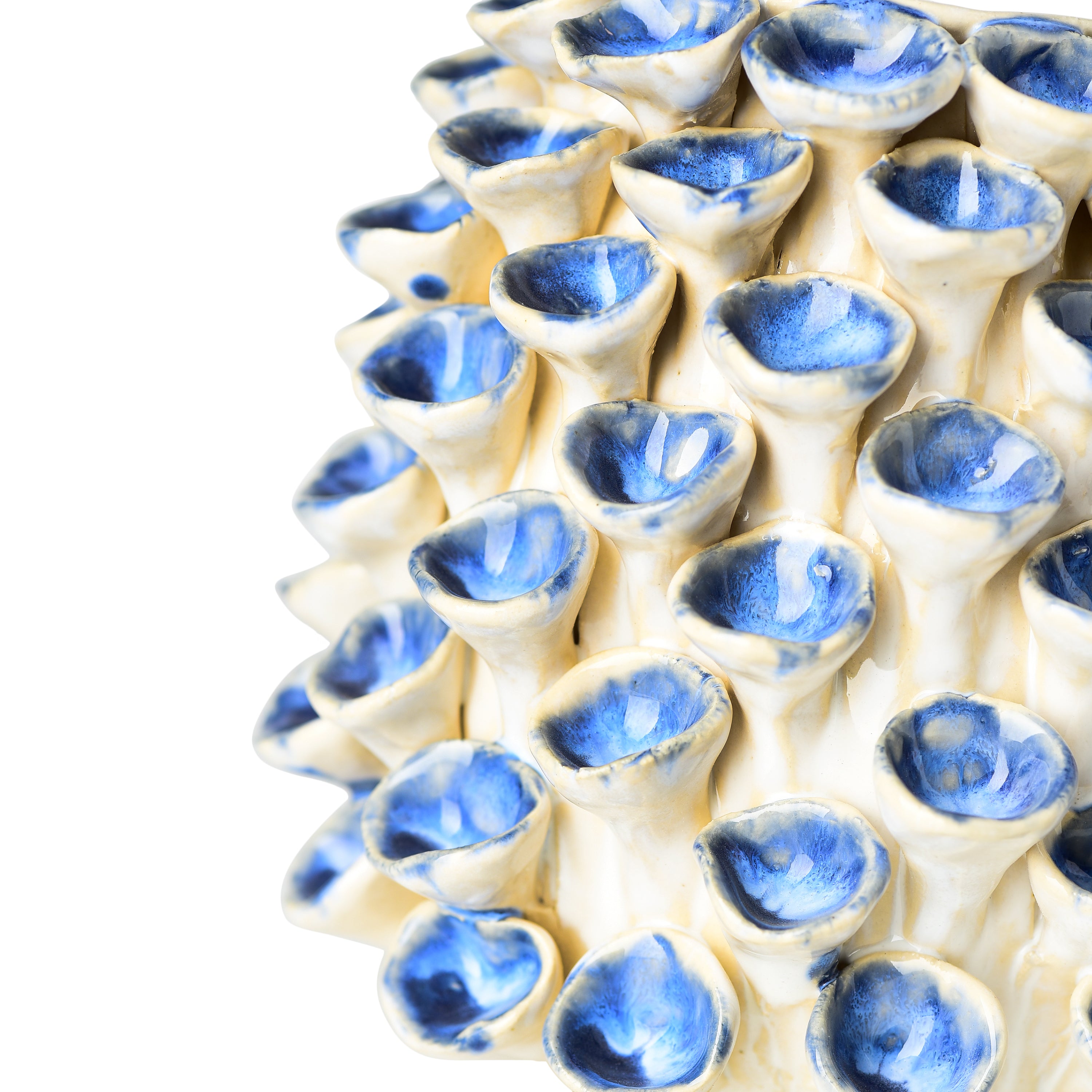 Stoneware Coral Vase Blue Stoneware Coral Vase Blue