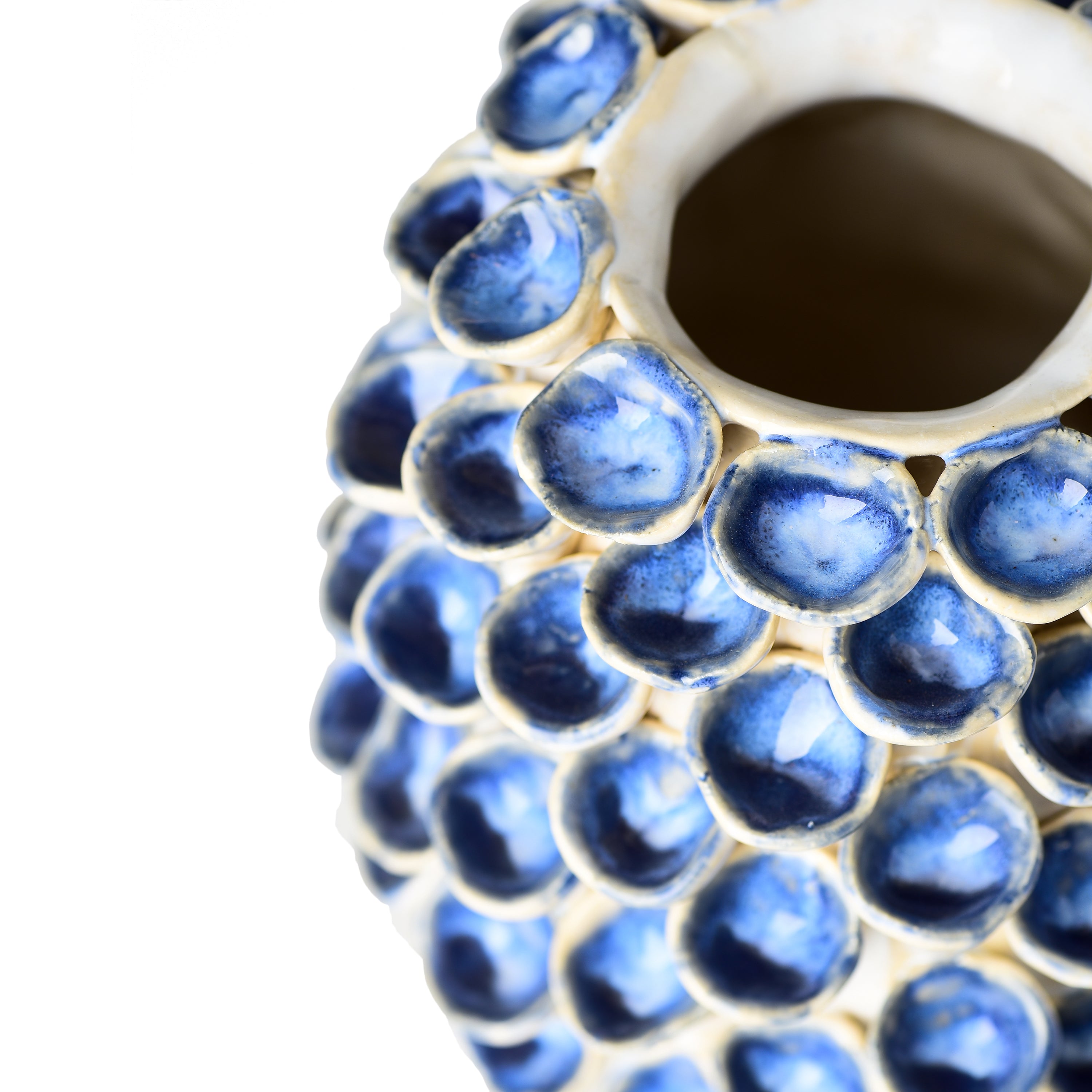 Stoneware Coral Vase Blue Stoneware Coral Vase Blue