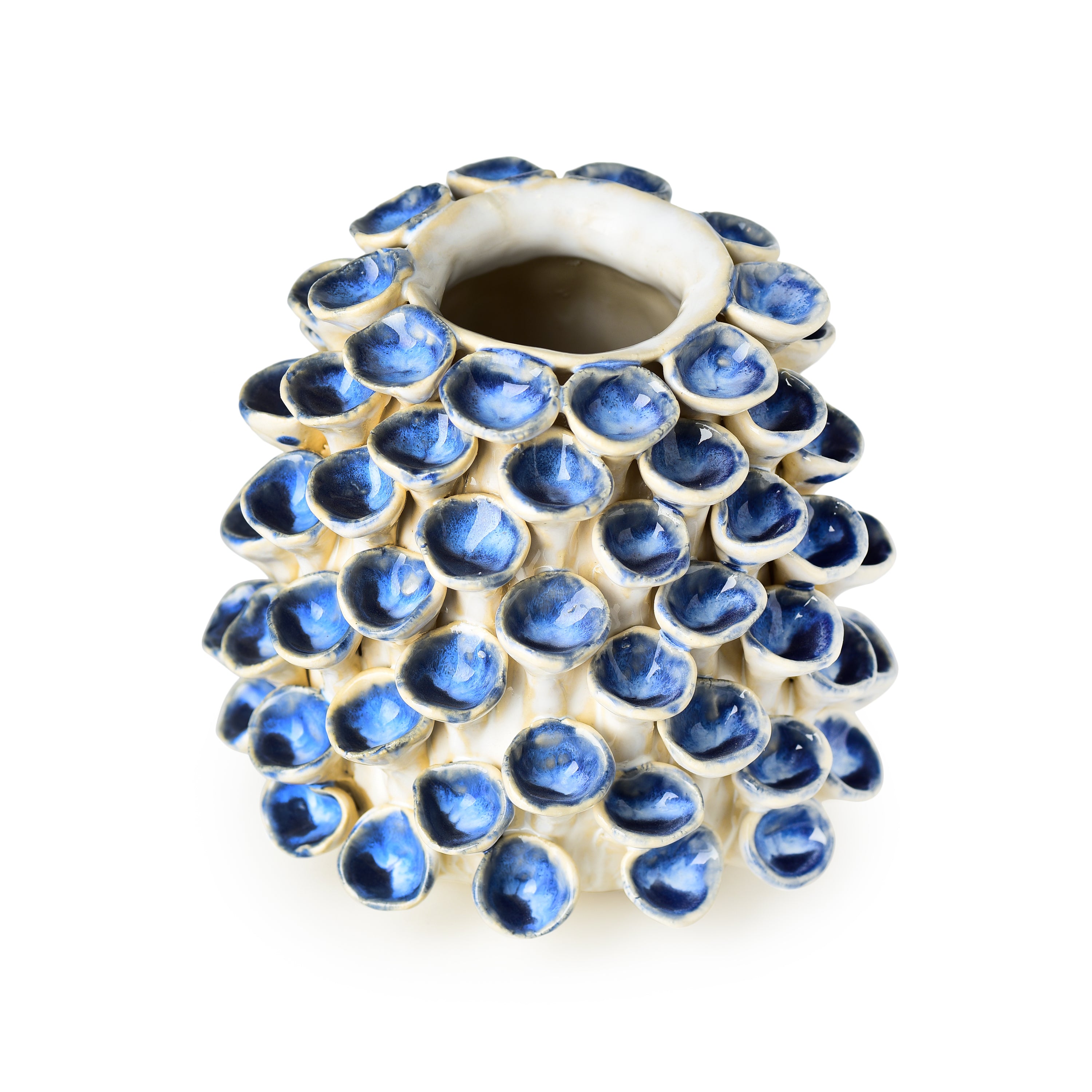 Stoneware Coral Vase Blue Stoneware Coral Vase Blue