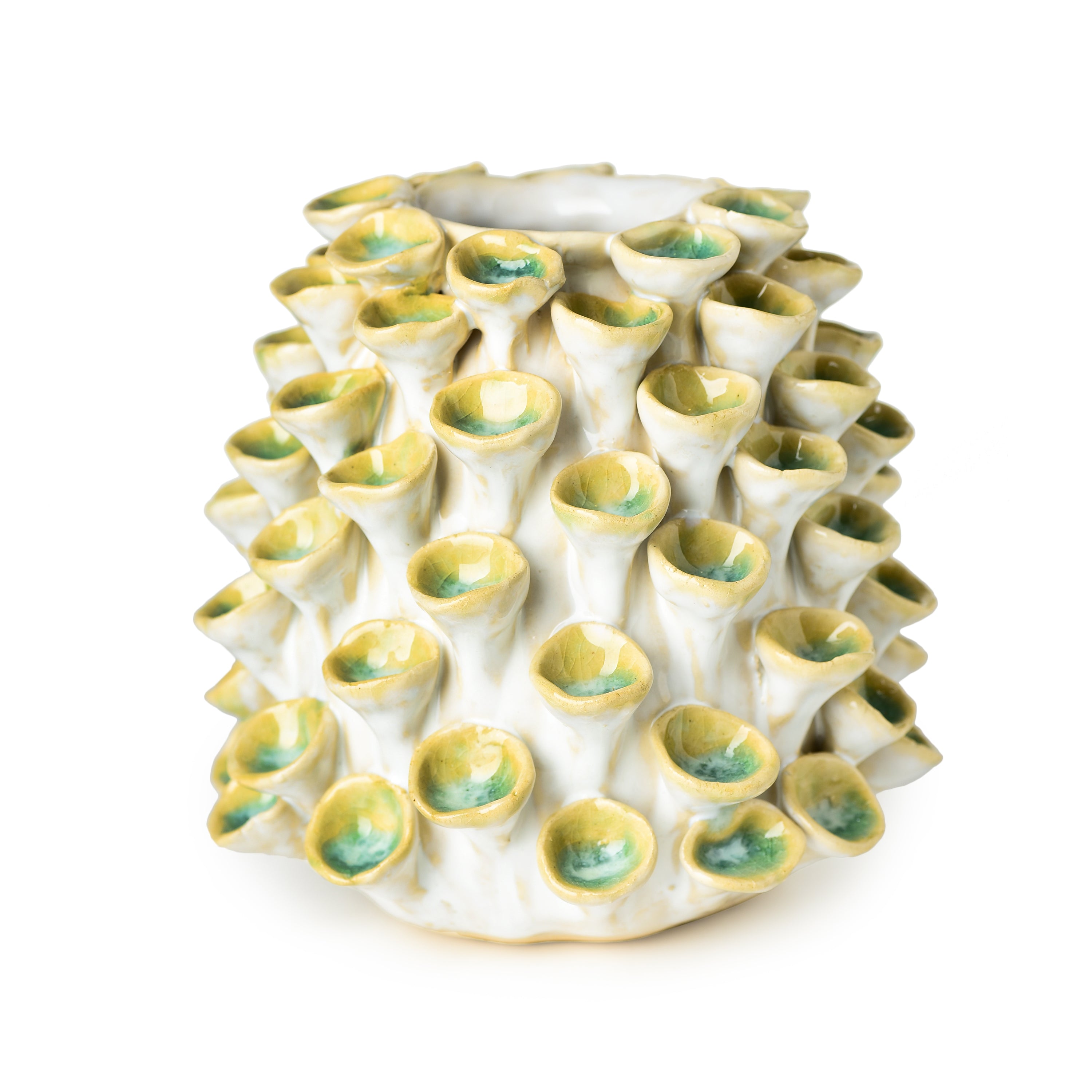 Stoneware Coral Vase Green Stoneware Coral Vase Green