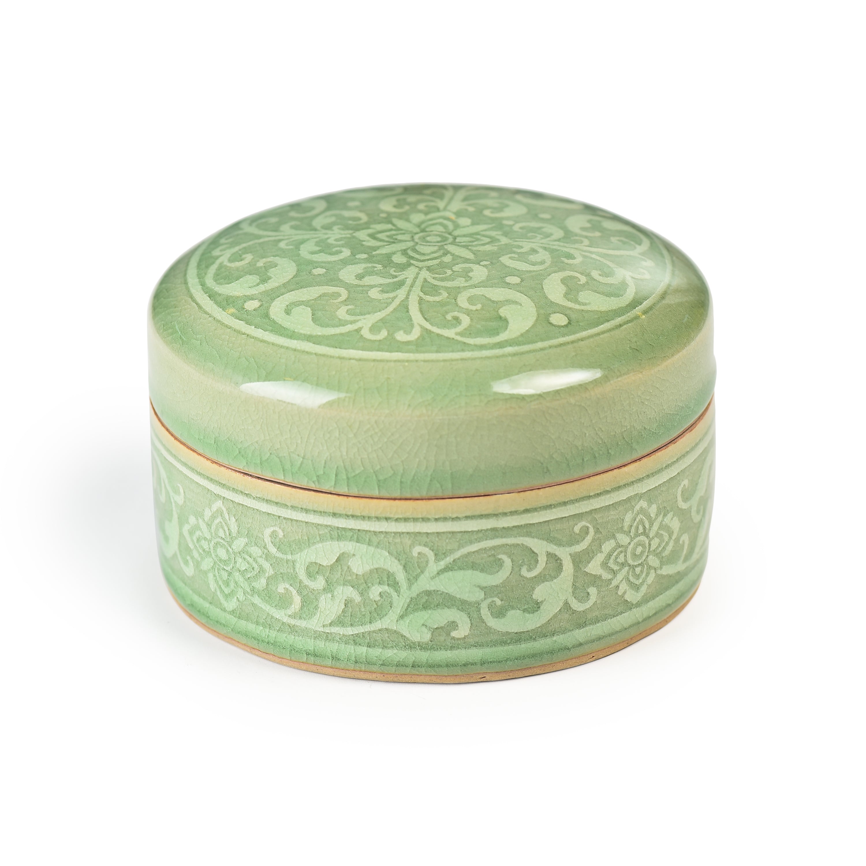 Celadon Carved Kanok Design Jewellery Box Celadon Carved Kanok Design Jewellery Box