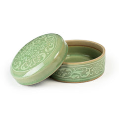 Celadon Carved Kanok Design Jewellery Box