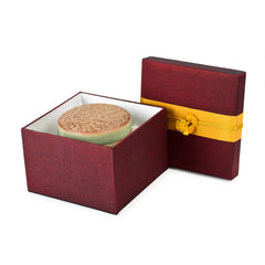 Celadon Carved Brown Pudtan Flower Design Jewellery Box