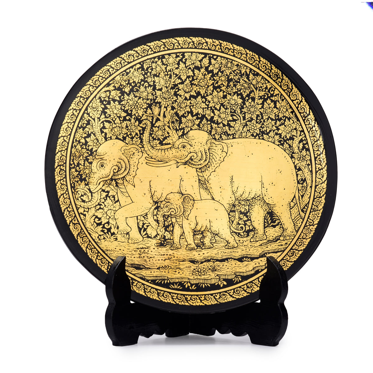 Elephant Lacquerware Show Plate