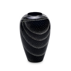 Lacquerware Vase With Eggshell Inlay With Swirling Patterns