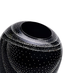 Lacquerware Vase With Eggshell Inlay With Swirling Patterns