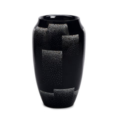 Lacquerware Vase With Eggshell Inlay With Geometric Abstraction