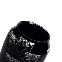 Lacquerware Vase With Eggshell Inlay With Geometric Abstraction