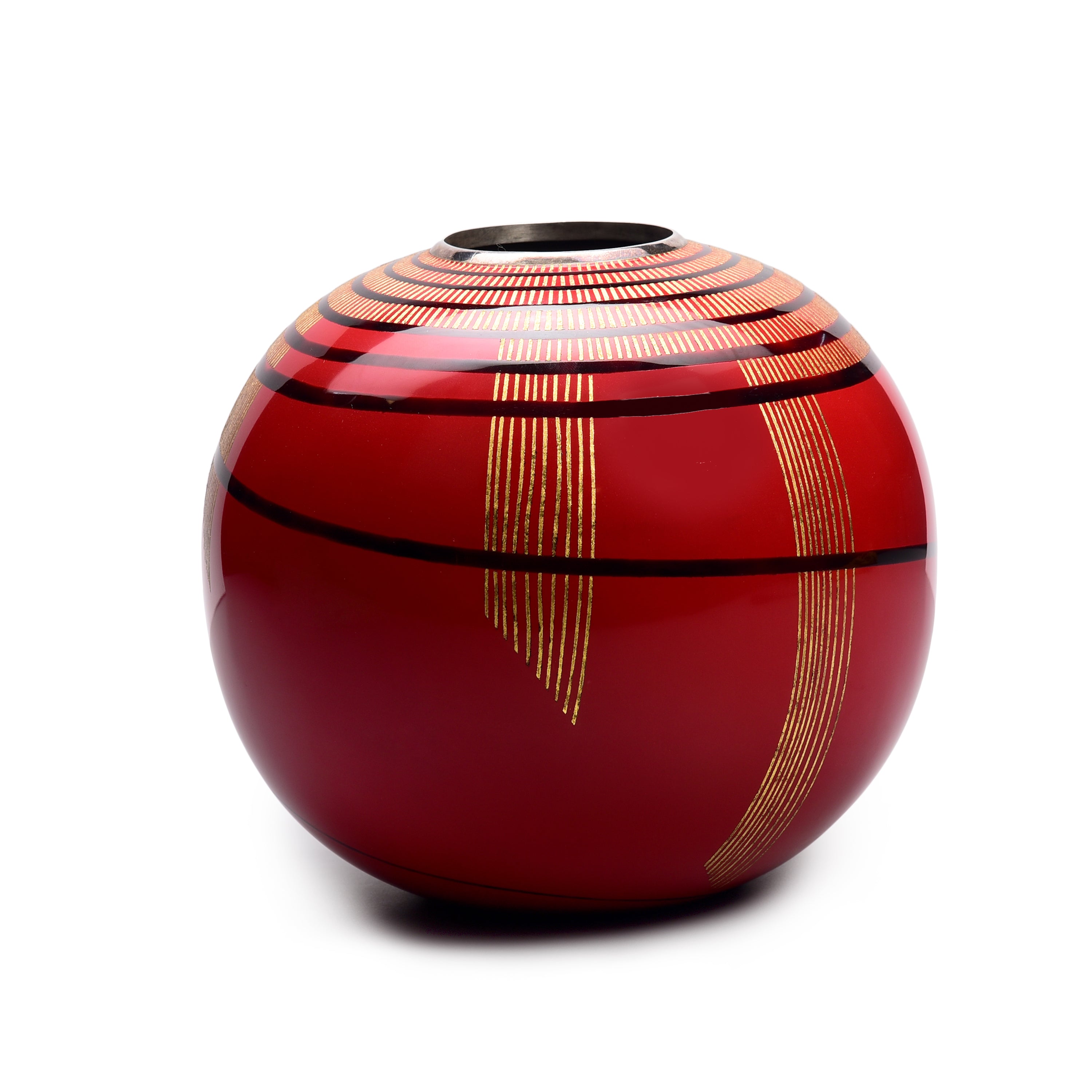 Lacquerware Art Deco Ball Vase 
Lacquerware Art Deco Ball Vase
