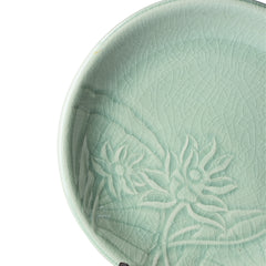 Celadon Display Plate Lotus Design