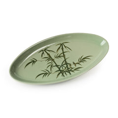Celadon Display Plate Bamboo Motif