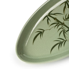 Celadon Display Plate Bamboo Motif