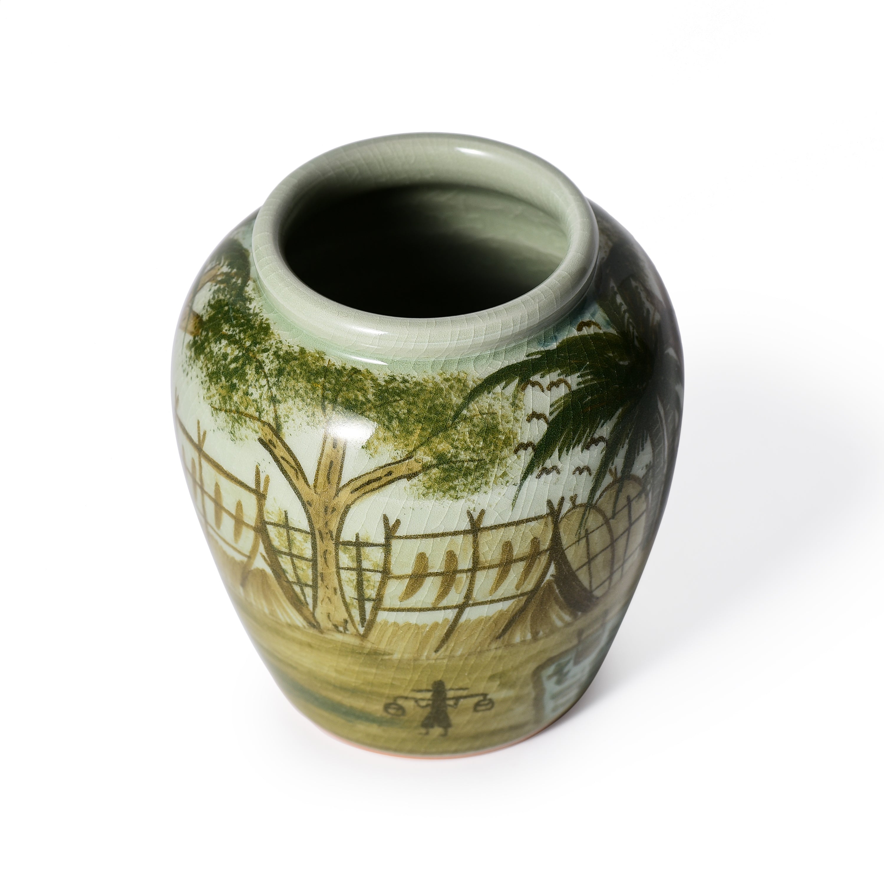 Celadon Hand Painted Jar Celadon Hand Painted Jar