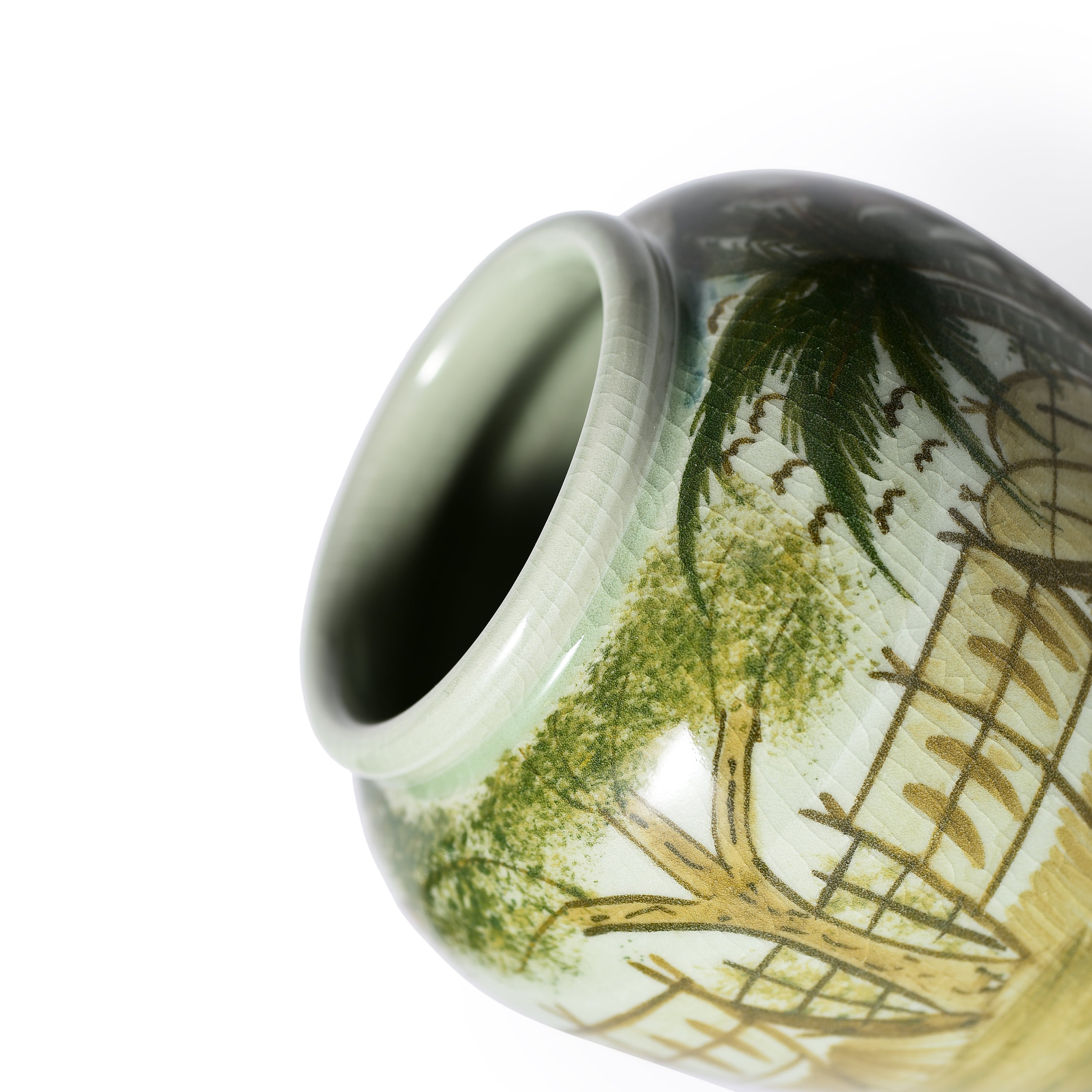 Celadon Hand Painted Jar Celadon Hand Painted Jar