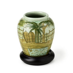 Celadon Hand Painted Jar