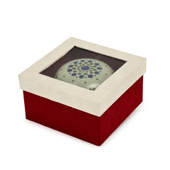 Celadon Hand Painted Jewellery Box With Concentric Design