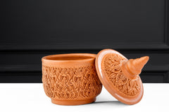 Intricately Carved Pot With Lid