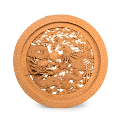 Dragon and Swan Wood Carving