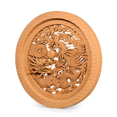 Dragon and Swan Wood Carving