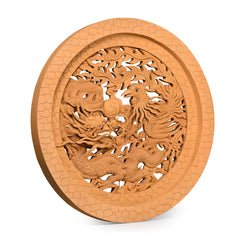 Dragon and Swan Wood Carving