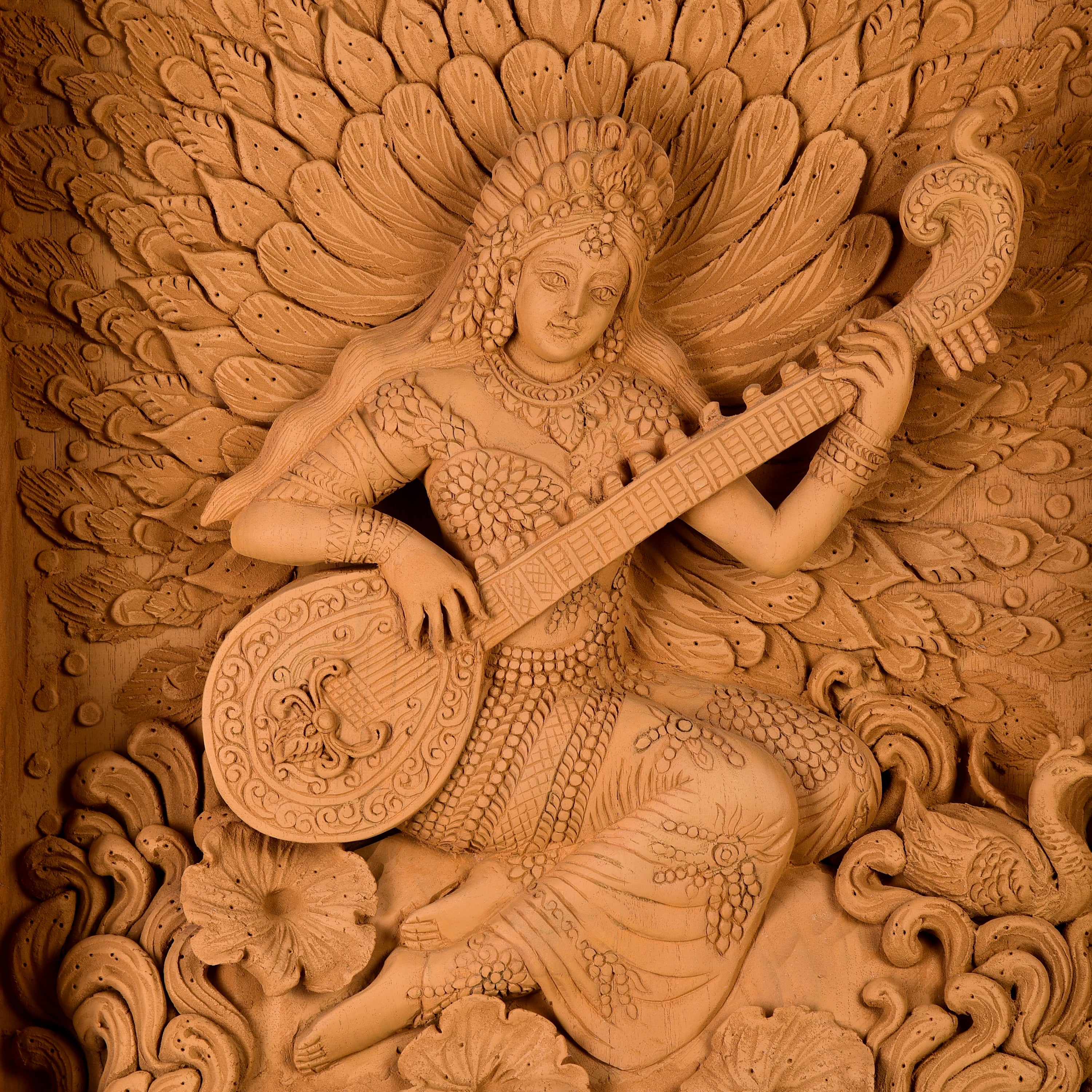 Goddess Saraswati Wood Carving Goddess Saraswati Wood Carving