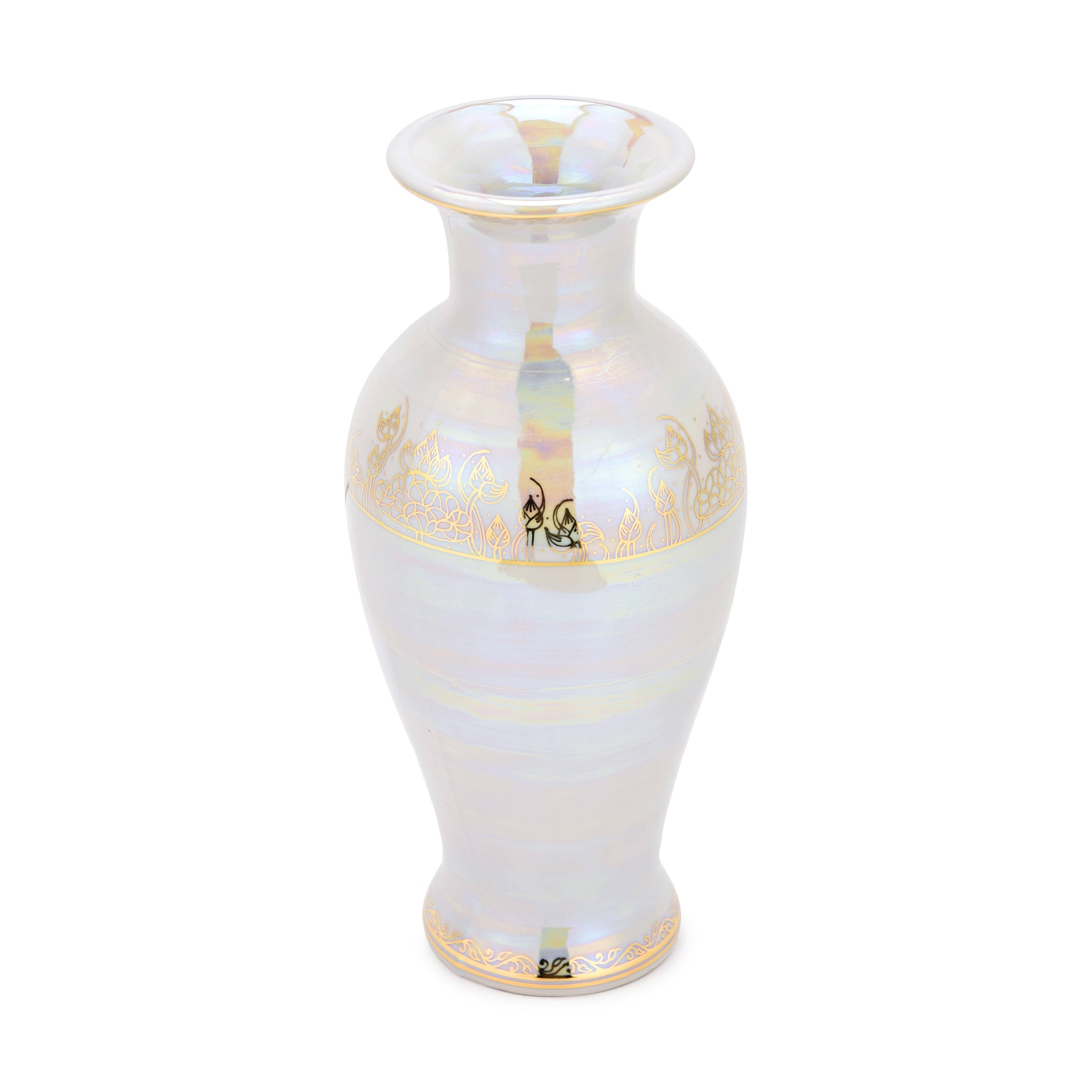 Benjarong Pearl and White Vase