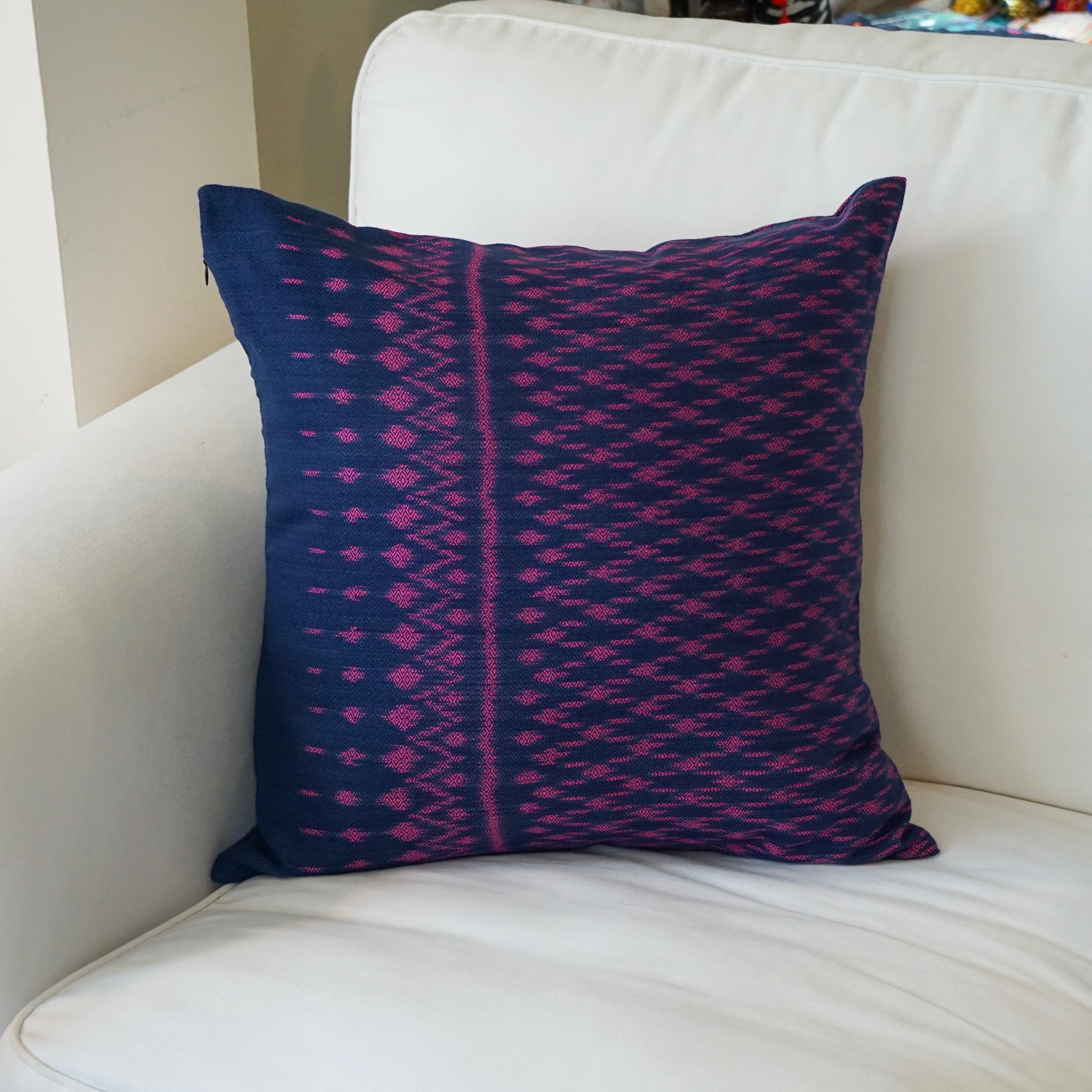 Indigo Rose cushion cover