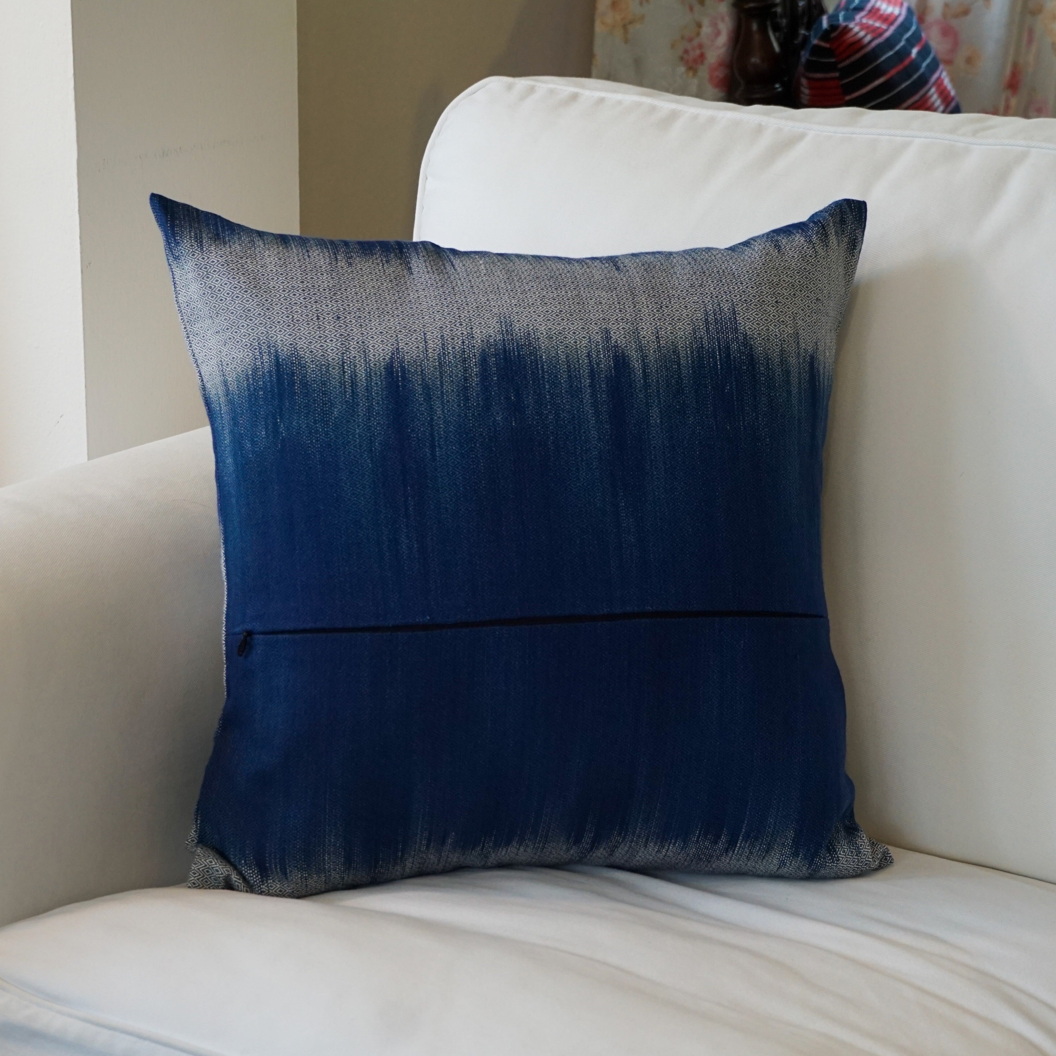 Indigo Raindrop cushion cover