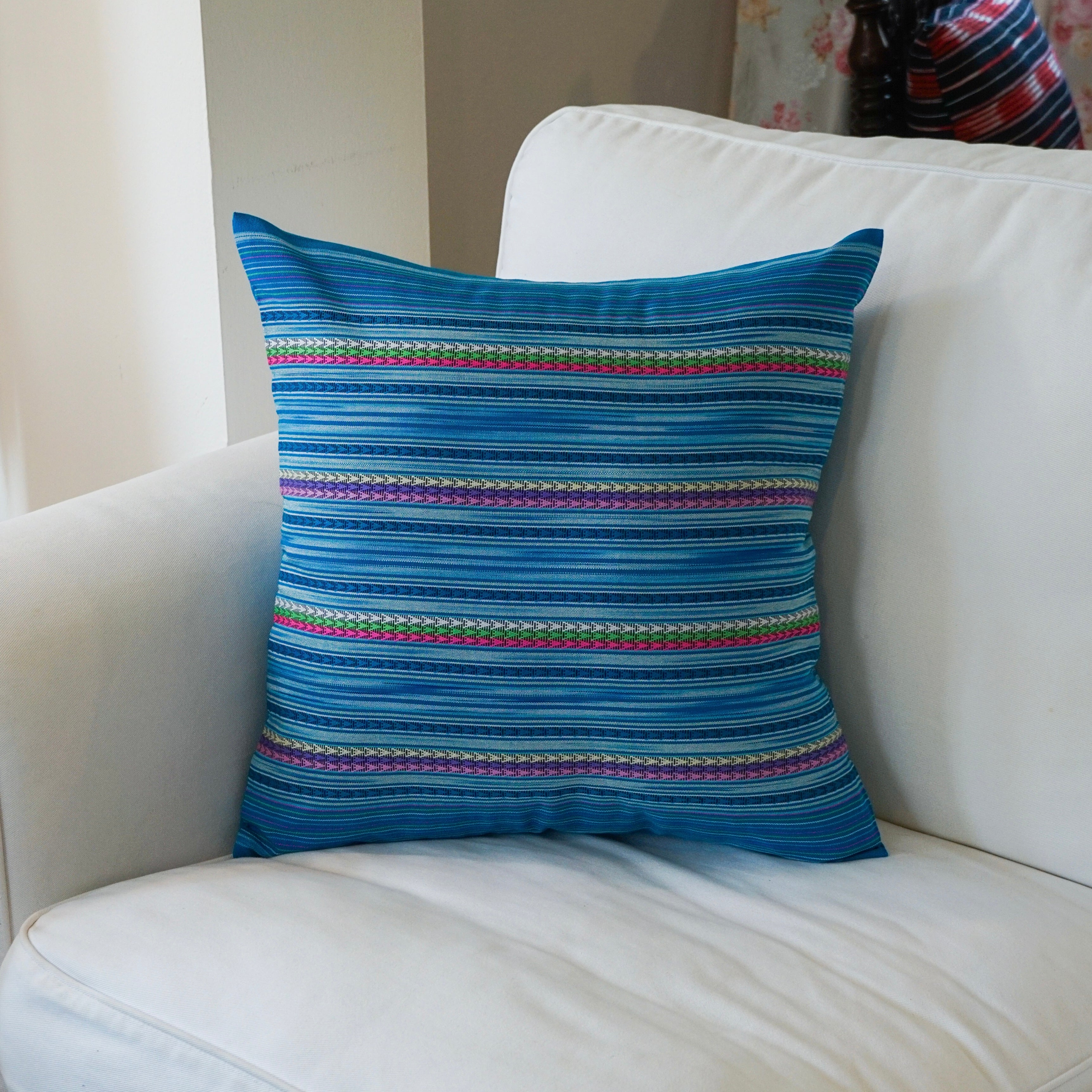 Turquoise Karen cushion cover