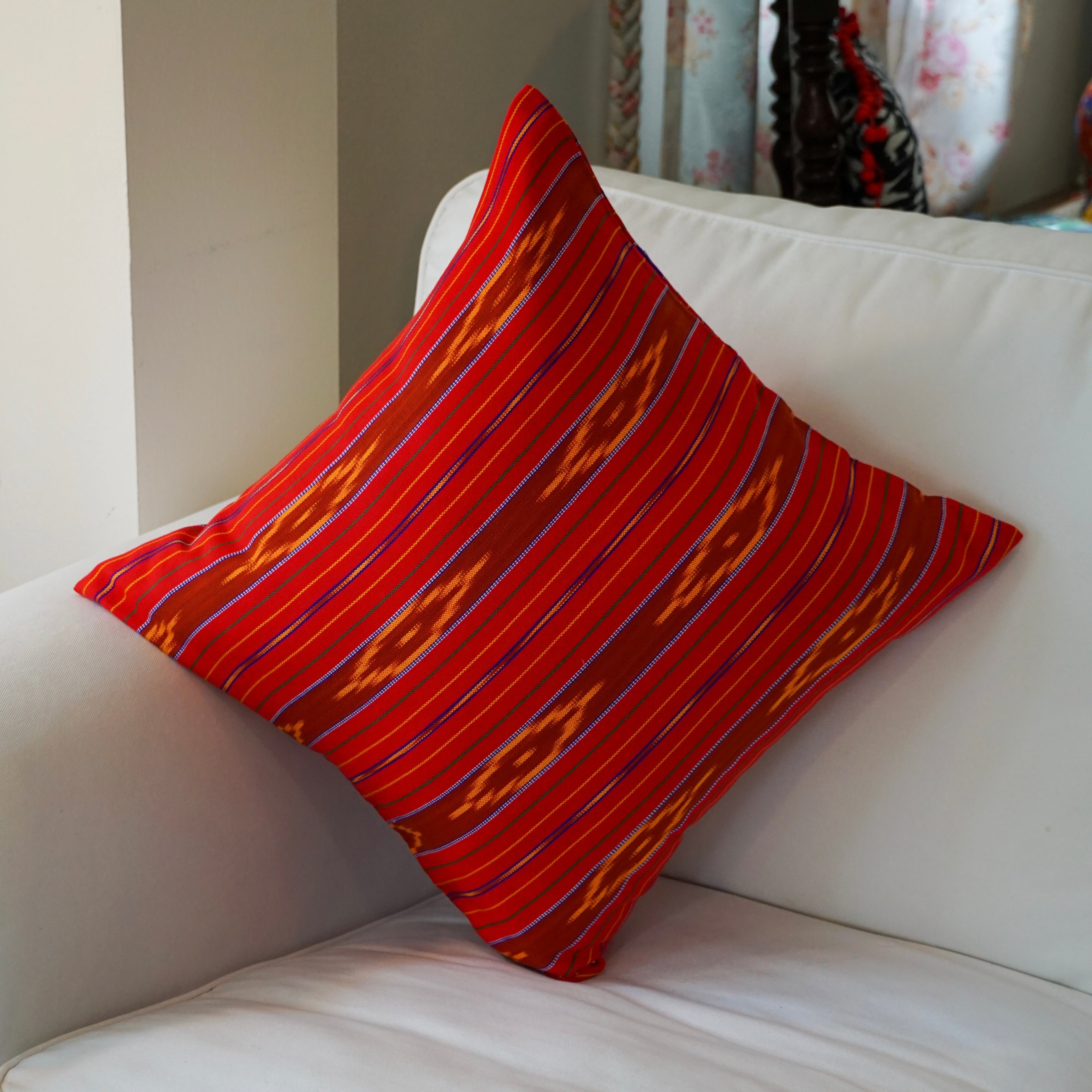 Water Pattern Red Karen cushion cover