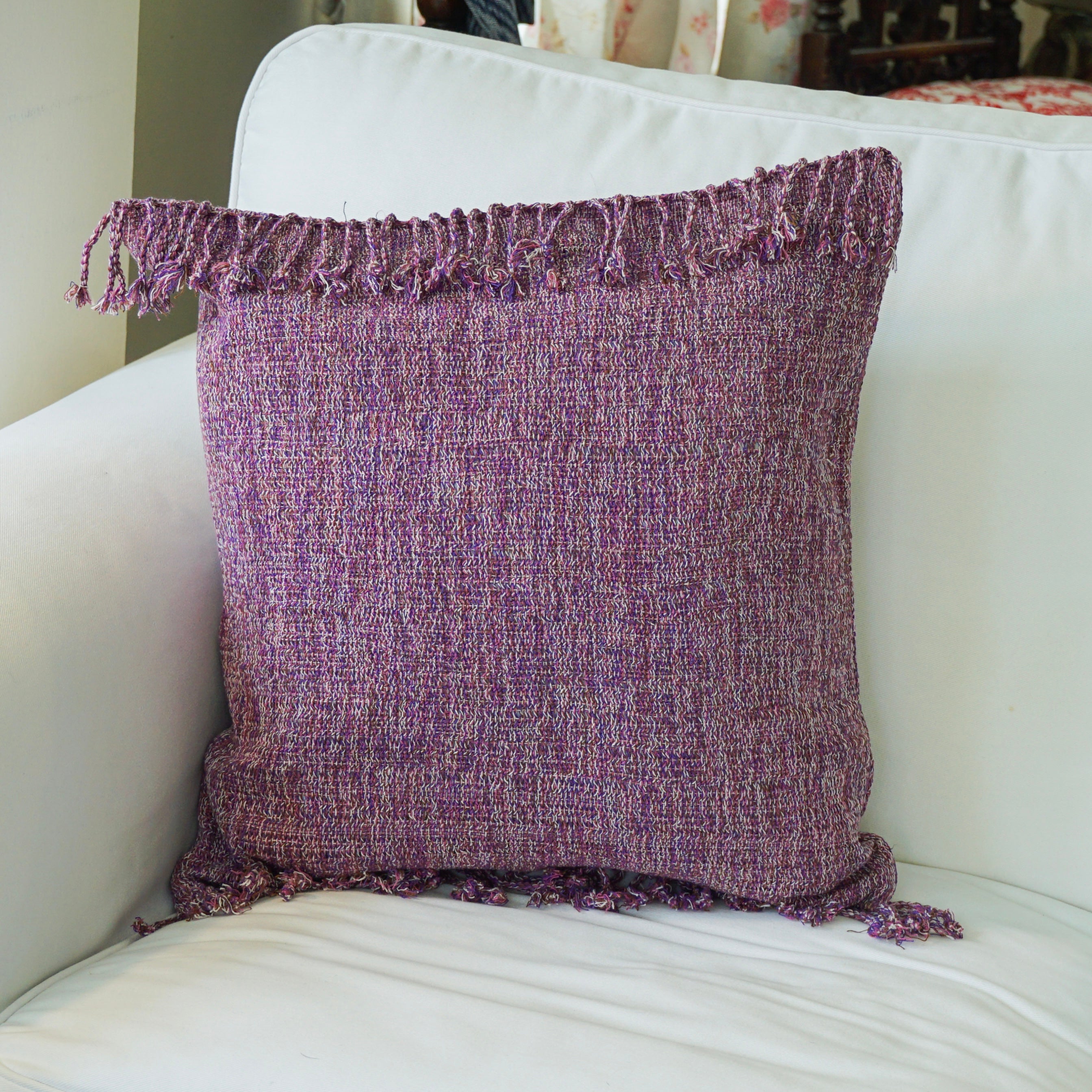 Cerise Karen cushion cover