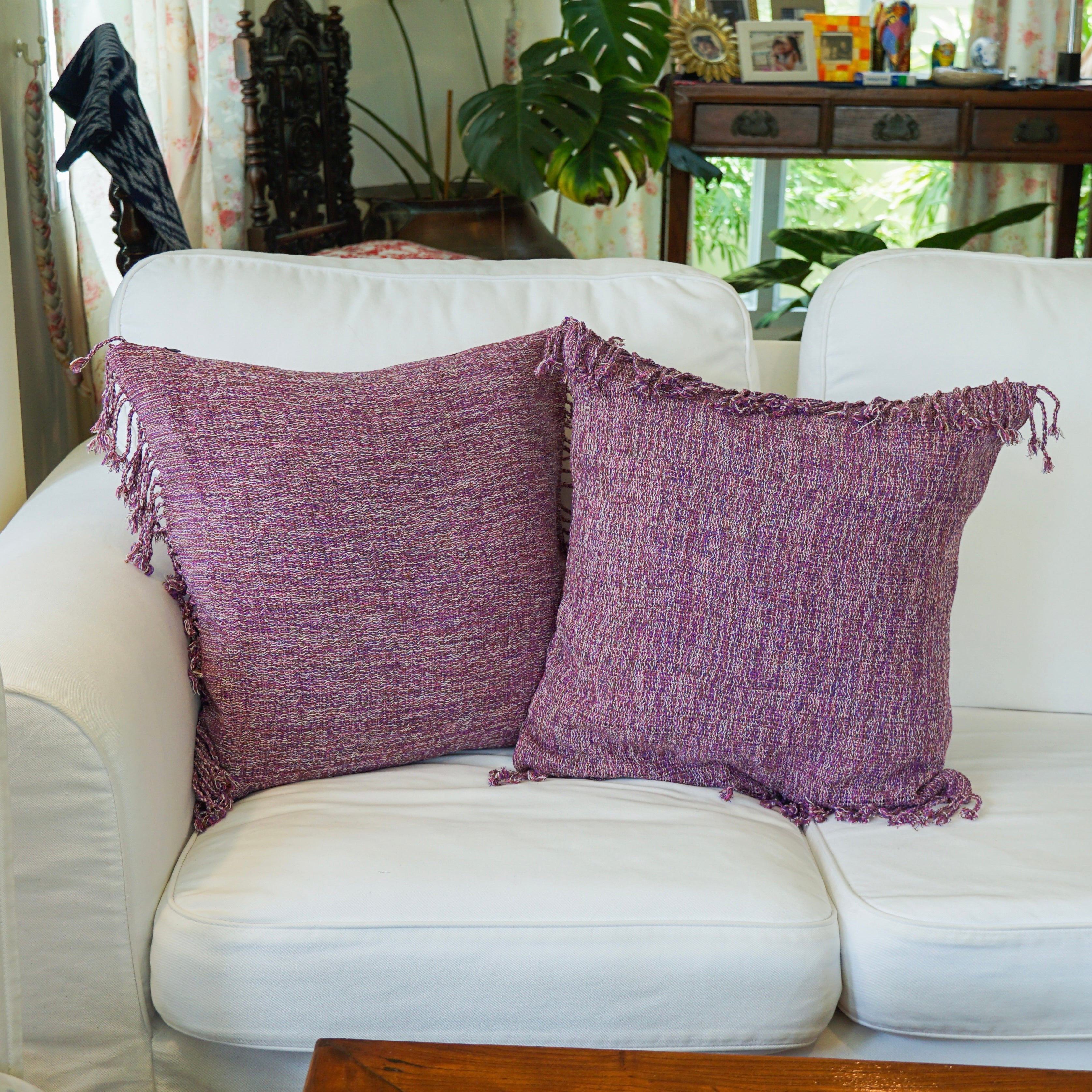 Cerise Karen cushion cover