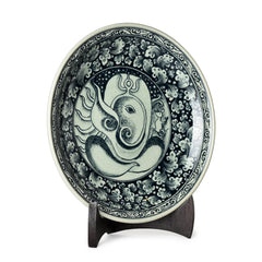 Stoneware Ganesha Display Plate Traditional Design