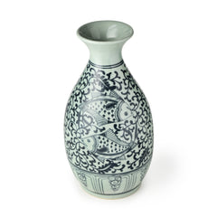 Stoneware Hand Painted Vase Two Fish Design