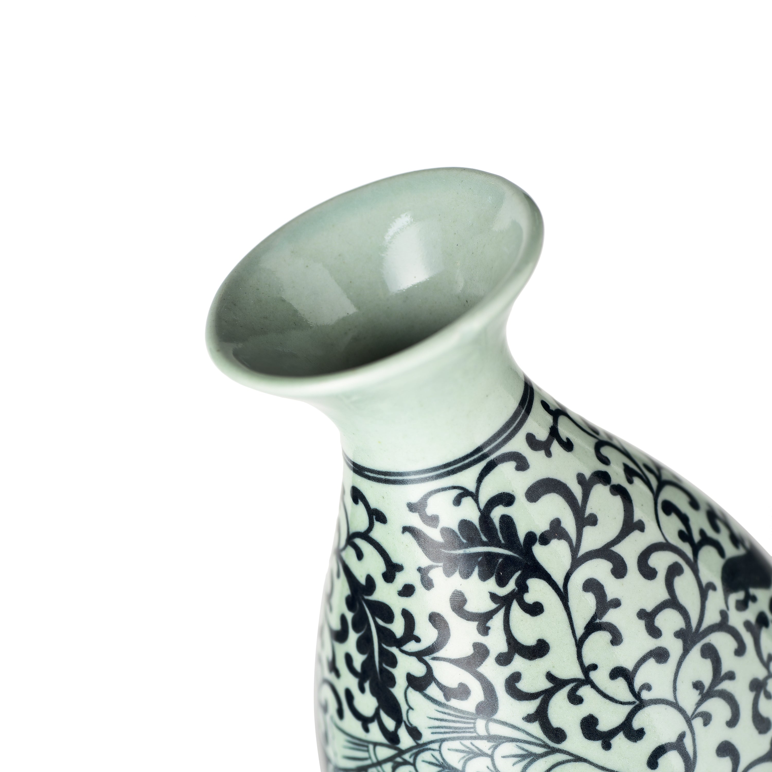 Stoneware Hand Painted Vase Single Fish Design