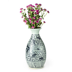 Stoneware Hand Painted Vase Single Fish Design