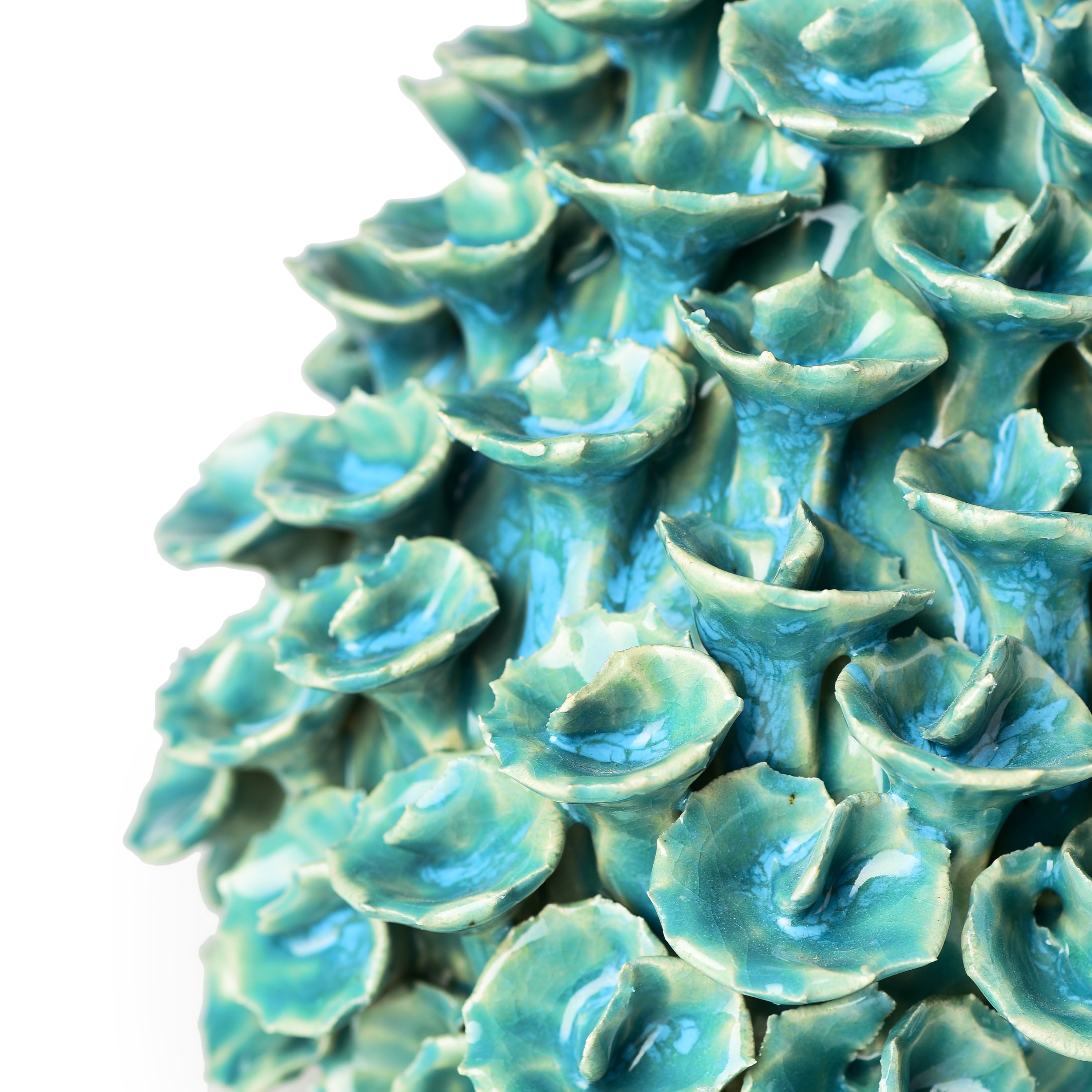 Stoneware Coral Vase Turquoise (large)