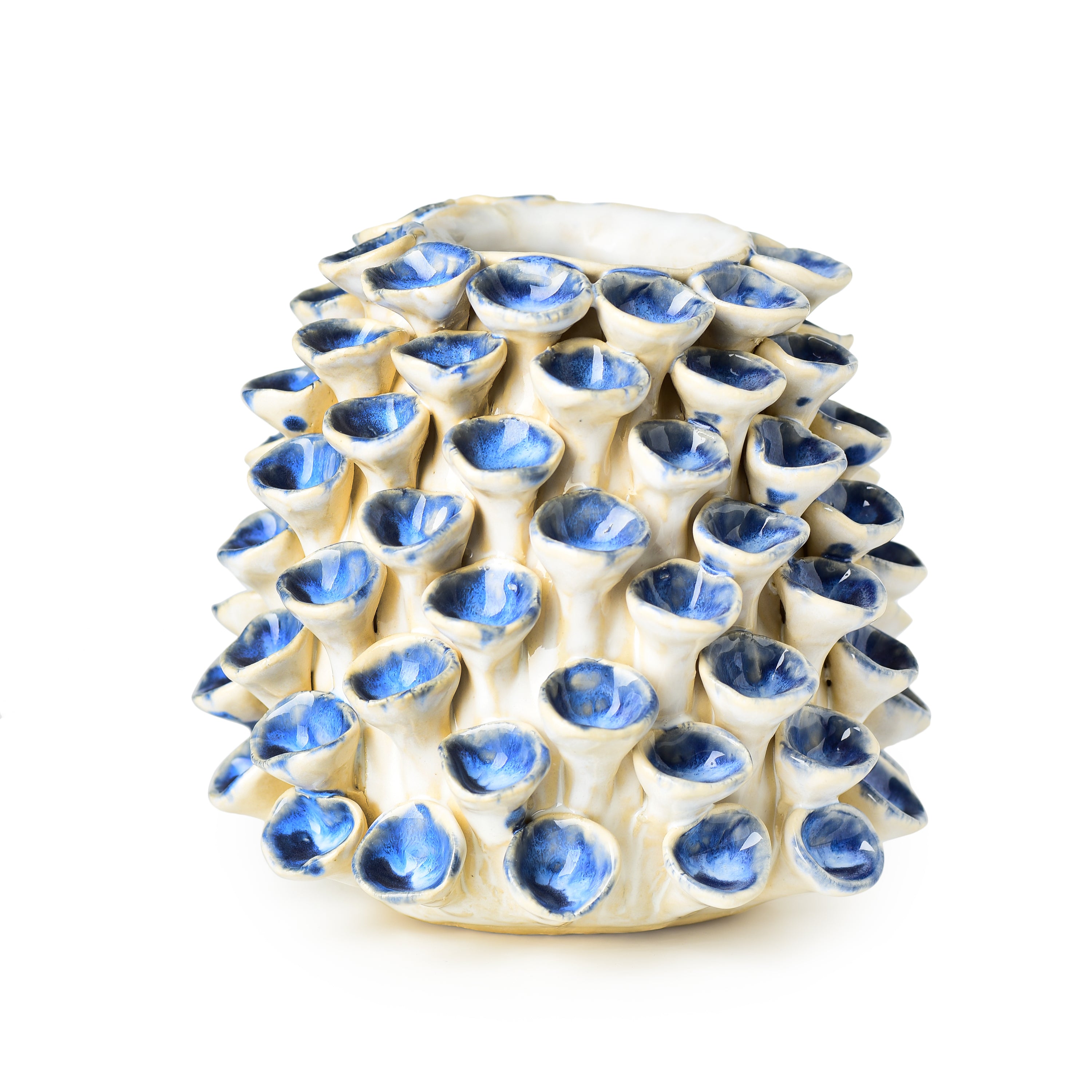 Stoneware Coral Vase Blue